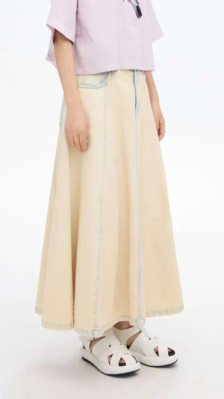 Bleach-washed Denim Skirt online