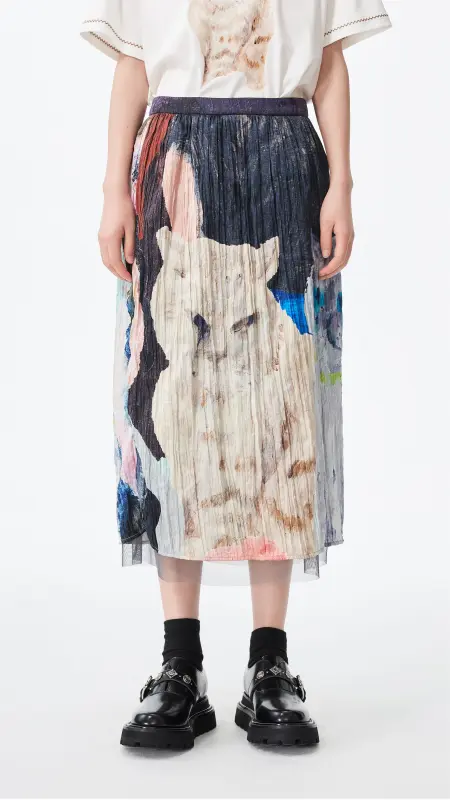 Crushed Mythical Animal Graphic Pencil Skirt online