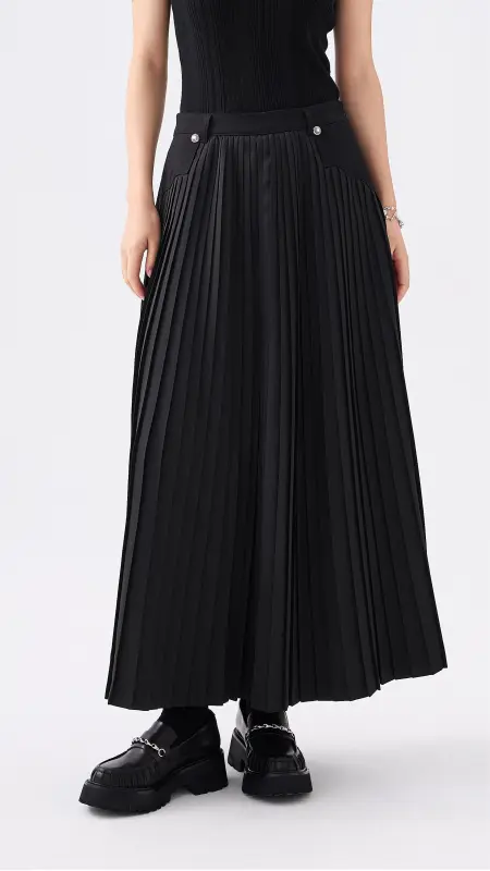 Front Pleated Flare Skirt online