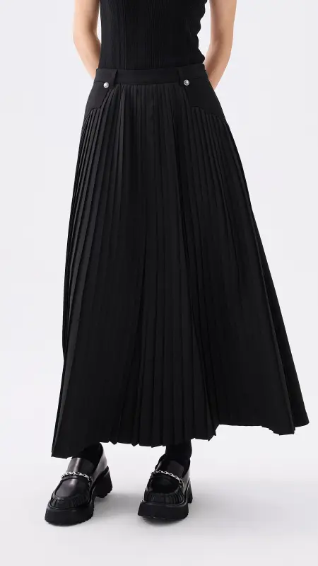 Front Pleated Flare Skirt online