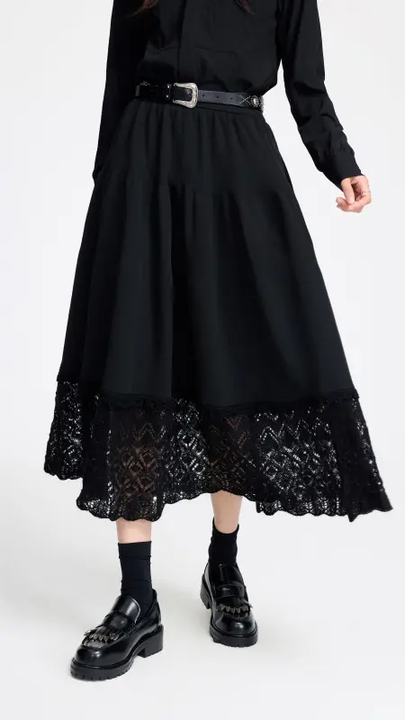 Knit Skirt With Mohair Hem online